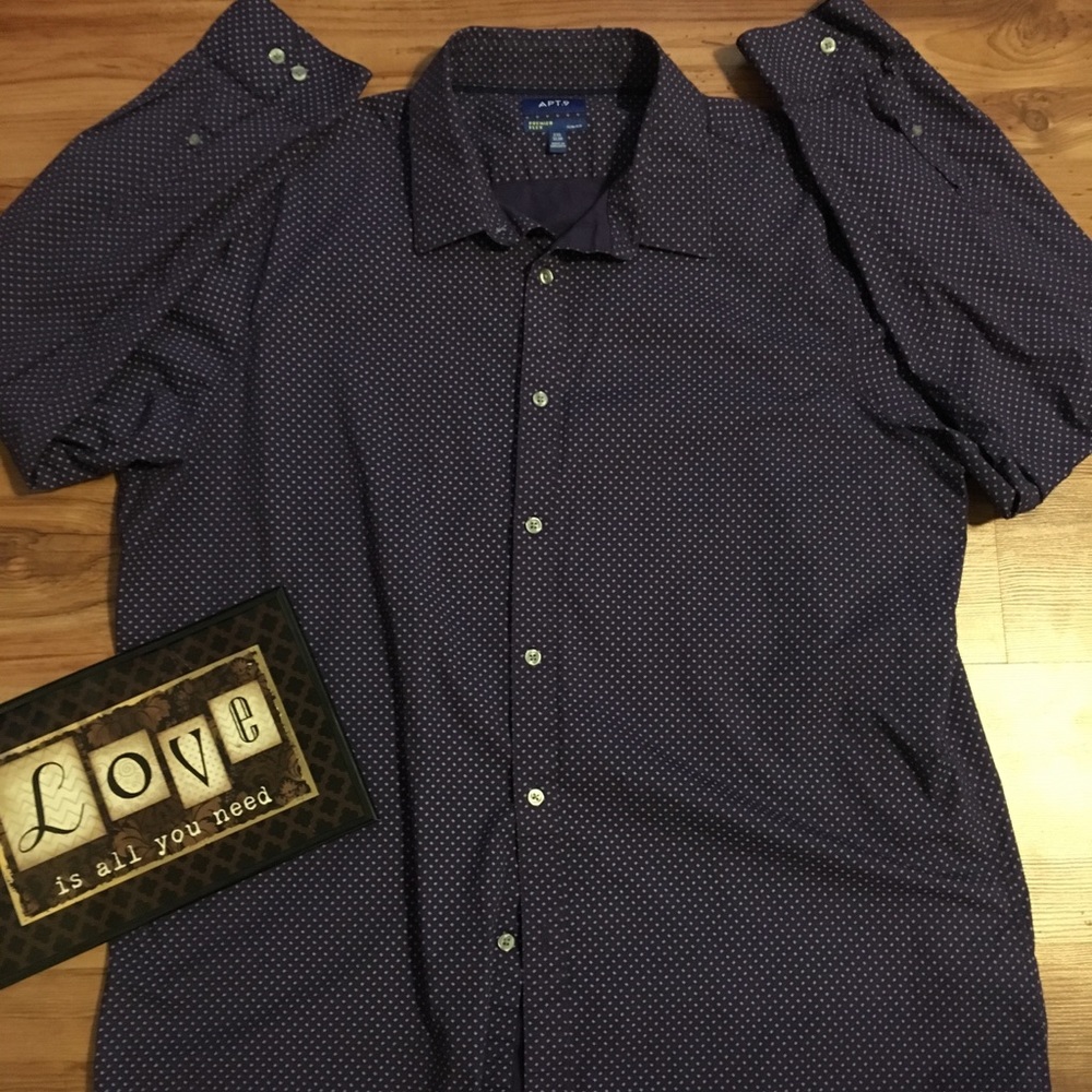 Apt 9 men’s L/S XXL purple button-down shirt